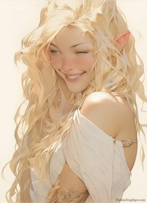 Dragon Line Art, Blonde Hair Characters, Dragon Line, Dnd Elves, Elf Characters, Anime Elf, Female Elf, Elf Art, World Of Wonder