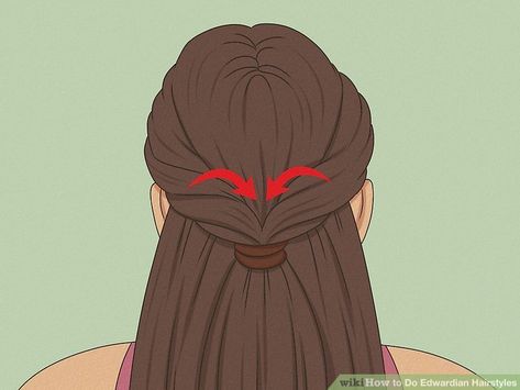 3 Ways to Do Edwardian Hairstyles - wikiHow Jane Eyre Hairstyle, Edwardian Era Hairstyles, 1905 Hairstyles, Gilded Age Hairstyles, Edwardian Hairstyles Tutorial, Anne Of Green Gables Hair, British Hairstyle, 1910 Hairstyles, 1900s Hairstyles