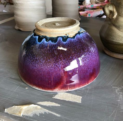 Oxide Glaze Pottery, Crystal Glaze Ceramics, Glaze Designs For Pottery, Purple Crystal Glaze Combinations, Amaco Cosmic Tea Dust Glaze Combinations, Glaze Combinations For Pottery Amaco, Rainbow Glaze Pottery, Glazed Pottery Ideas, Iron Luster Glaze Combinations