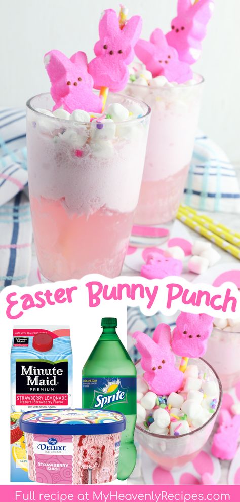 Easter Bunny Punch, Easter Punch, Easter Drinks, Bunny Punch, Easter Drink, Drinks To Make, Kids Easter Party, Easter Party Food, Dirt Cups