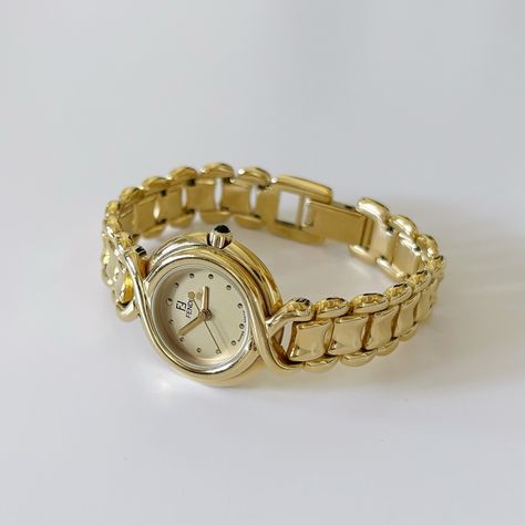 SOLD** Fendi gold plated round Watch from the 90s Golden Watch, Round Watch, Jewelry Lookbook, Church Decor, Tic Tac, Girly Jewelry, Watch Collection, The 90s, Luxury Items