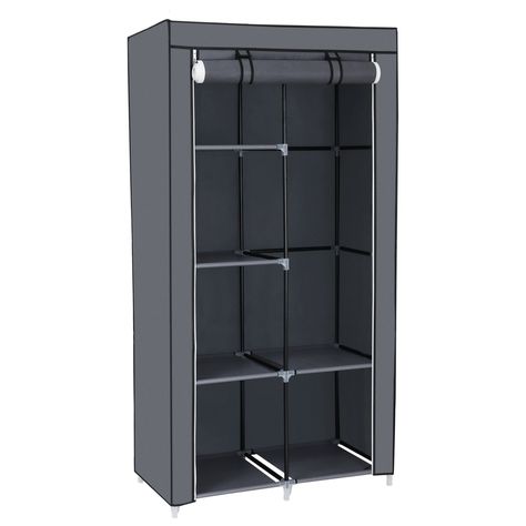 SONGMICS 34 Inch Portable Clothes Closet Wardrobe with Non-Woven Fabric and Hanging Rod, Quick and Easy to Assemble, Grey URYG84GY * Find out more about the great product at the image link. (This is an Amazon affiliate link) Plastic Dresser, Folding Wardrobe, Hanging Clothes Rail, Portable Wardrobe Closet, Closet Clothes Storage, Free Standing Closet, Fabric Hanging, Portable Wardrobe, Portable Closet