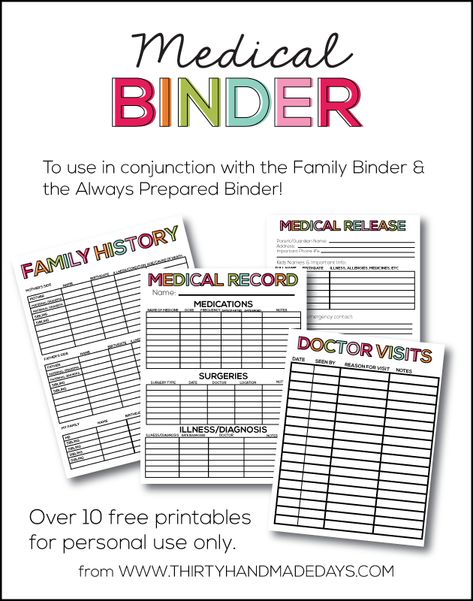 Printables Organizational, Medical Binder, Emergency Binder, Family Binder, Household Binder, Binder Printables, Home Binder, Life Binder, Always Prepared