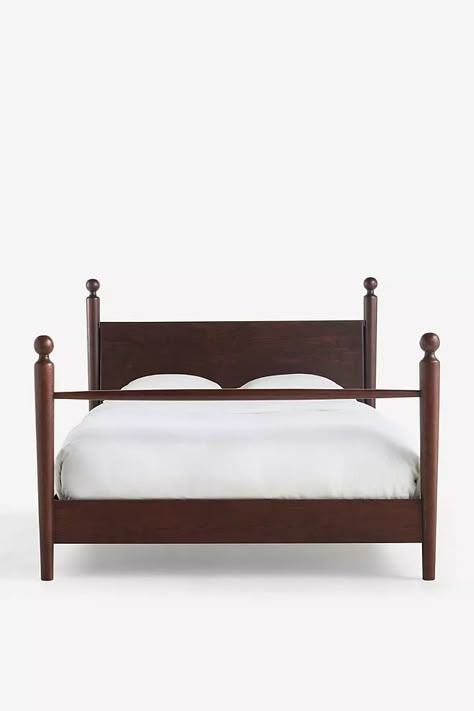 Roma Bed | AnthroLiving Movie Shelf, Dresser Tv, Walnut Bed, Dresser Tv Stand, Oak Chair, Honed Marble, Top Beds, Wood Bed Frame, Solid Wood Bed