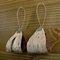 Birch bark earrings Birch Bark Art, Bark Jewelry, Birch Crafts, Birch Bark Earrings, Tree Bark Crafts, Bark Crafts, Birch Jewelry, Birch Bark Crafts, Birch Bark Baskets