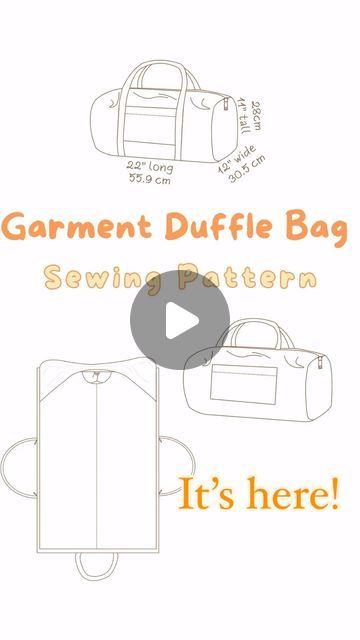 Garment Bag Duffle, Garment Bags Pattern, Carry On Bag Sewing Pattern, Sports Bag Sewing Pattern, How To Sew A Duffle Bag, Canvas Duffle Bag Pattern, Diy Compression Bag, Packing Cubes Sewing Pattern, Mini Duffle Bag Pattern Free