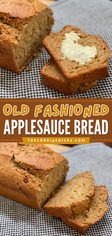 Cinnamon Applesauce Bread, Recipe Using Applesauce, Canned Applesauce, Applesauce Bread, Cinnamon Applesauce, The Cookin Chicks, Apple Sauce Recipes, Applesauce Cake, Breakfast Idea