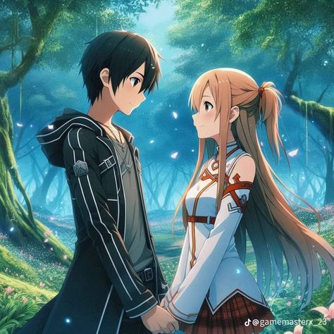 Sao Kirito And Asuna, Sao Kirito, Kirito Kirigaya, Asuna And Kirito, Kirito And Asuna, Kirito Sao, Kirito X Asuna, Sao Anime, Kirito Asuna