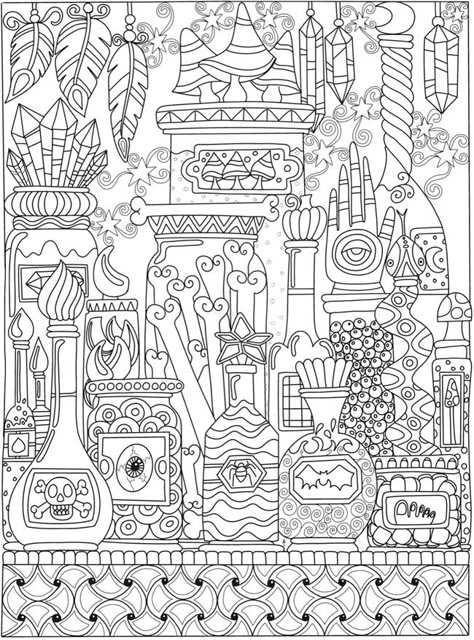 Creative Haven Eerie Entangled Art Coloring Book | Dover Publications Entangled Art, Angela Porter, Dover Coloring Pages, Halloween Coloring Pages For Adults, Creative Haven Coloring Books, Free Halloween Coloring Pages, Witch Coloring Pages, Charlie Brown Halloween, Coloring Pages Inspirational