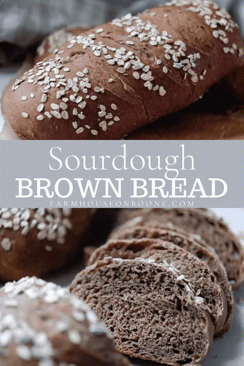 Sourdough brown bread is hearty and soft, packed with nutrition and flavor, excellent toasted with butter or piled high with sandwich toppings. #sourdoughbrownbread #farmhouseonboone Sourdough Brown Bread Farmhouse On Boone, Farmhouse On Boone Brown Bread, Sourdough Brown Bread Recipe, Sandwich Sourdough Bread Recipe, Brown Sourdough Bread, Bacon Sourdough Bread, Molasses Sourdough Bread, Sourdough Molasses Brown Bread, Coffee Sourdough Bread