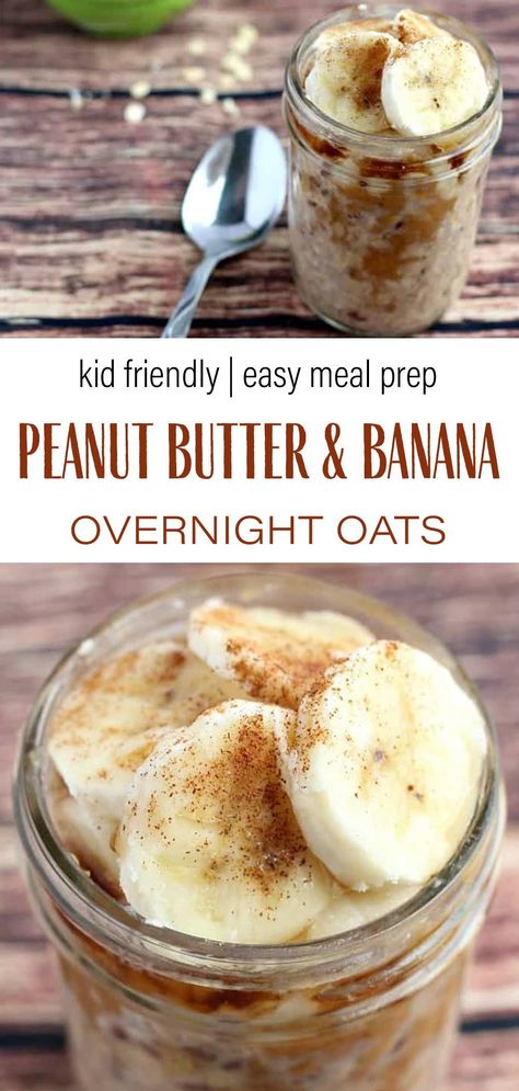 Low Carb Overnight Oats, Peanut Butter Banana Oats, Pancakes Oatmeal, Overnight Oats Recipe Easy, Best Overnight Oats, Banana And Peanut Butter, Over Night Oats, Best Overnight Oats Recipe, Night Oats