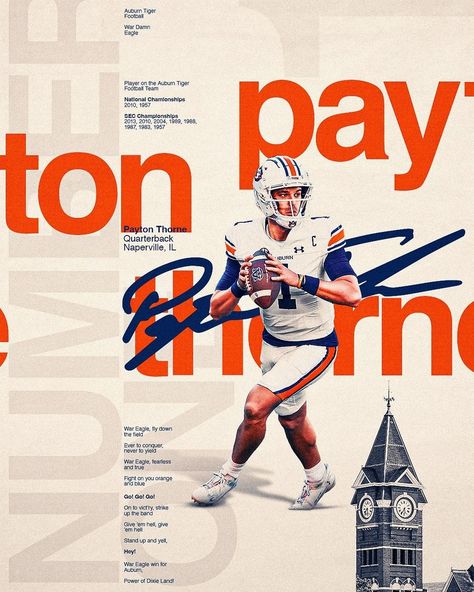 Ethan Shapiro (@madebyethan_) • Instagram photos and videos Auburn Tigers Football, Auburn Football, Sports Design Inspiration, Sport Poster Design, Sports Graphics, Sports Graphic Design, Auburn Tigers, Birthday Poster, Sport Poster