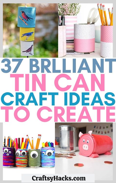 Diy Cans Ideas, Tuna Can Crafts, Upcycling Bottles, Can Craft Ideas, Tin Can Projects, Diy Declutter, Coffee Can Crafts, Can Projects, Tin Can Flowers