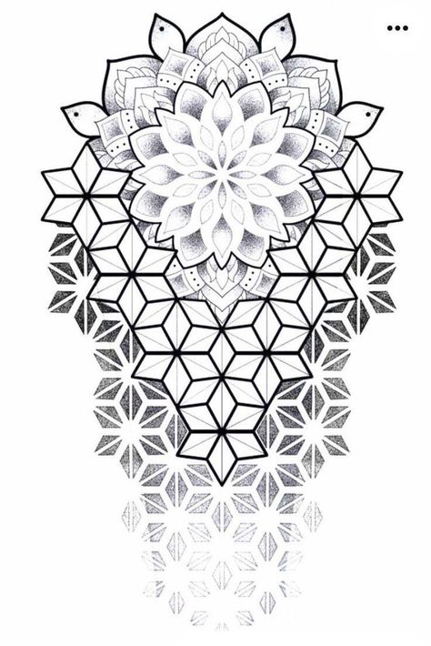 Sacred Geometry Tattoo Stencil, Geometric Pattern Tattoo Men, Geometric Dot Work Tattoo Design, Mandala Flower Tattoo Design, Butterfly Mandala Tattoo, Dotwork Tattoo Mandala, Dot Work Mandala, Geometric Flower Tattoo, Gear Tattoo