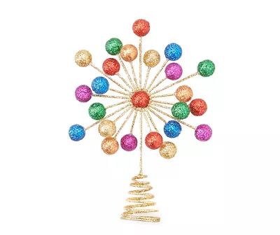 Shop Our Festive Christmas Tree Decorations | Big Lots Hamptons Style Christmas, Rainbow Christmas Decorations, Rainbow Christmas Decor, Snowflake Dance, Mini Tree Topper, Girlie Christmas, Unique Tree Toppers, Bright Christmas Tree, Christmas Tree Photography