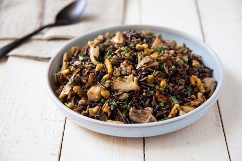 Maitake Wild Rice Salad Wild Rice Salad Recipe, Mushroom Fried Rice, Rice Salad Recipes, Wild Rice Salad, Cooking Wild Rice, Mushroom Salad, Barefoot Contessa, Rice Salad, Artichoke Hearts