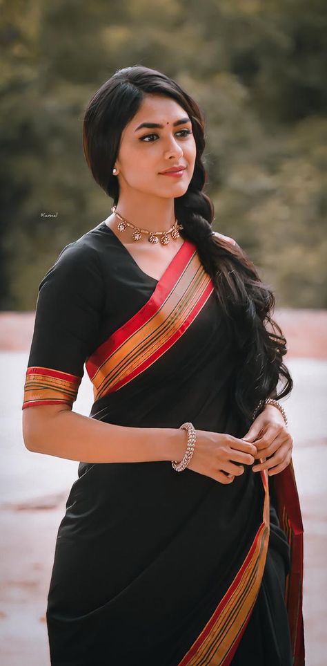 Download Free 100 + mrunal thakur Wallpapers Sita Ramam, Mrunal Thakur, Black Saree, Saree Look, Half Saree, Beautiful Saree, Fashion Girl, Indian Beauty Saree, Bollywood Fashion