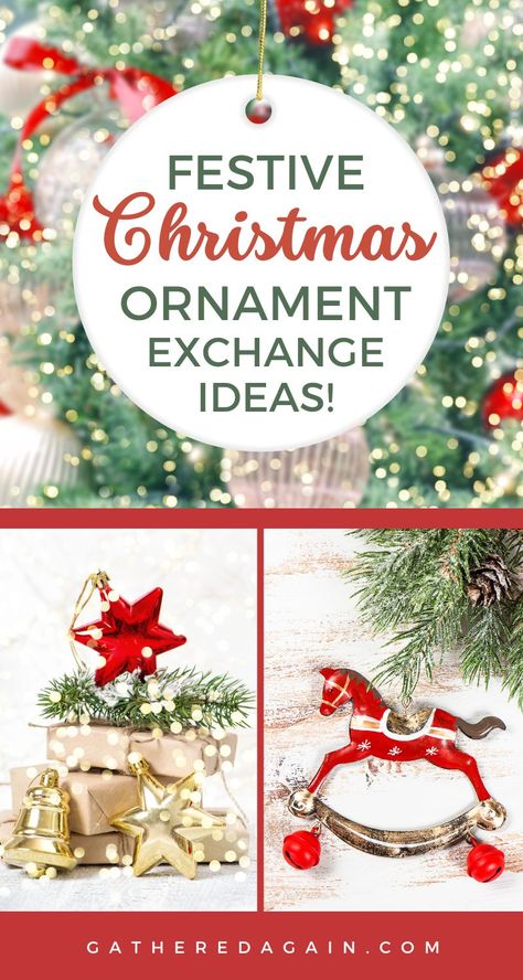 Let's Plan a Christmas Ornament Exchange! How To Host An Ornament Exchange Party, Ornaments Exchange Ideas, Christmas Ornament Exchange Party Ideas, Best Ornaments For Ornament Exchange, Ornament Swap Ideas, Ornament Exchange Game Ideas, Christmas Ornament Exchange Ideas, Funny Ornament Exchange Ideas, Ornament Swap Game