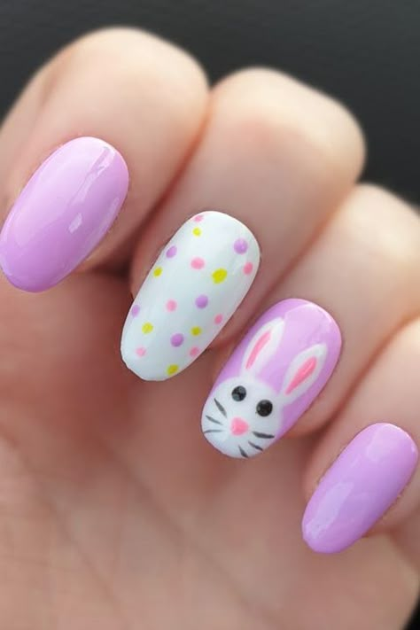 Easter Spring Nails, Easter Nails Design Spring, Easter Nails Easy, Easter Nail Art Designs, Simple Spring Nails, April Nails, Bunny Nails, Easter Nail Designs, Easter Nail