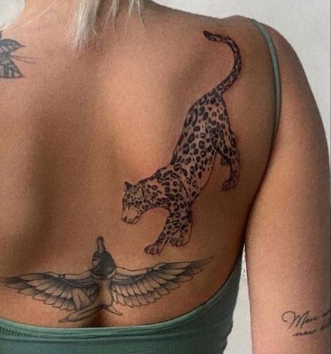 Leopard Tattoo Ideas, Leopard Print Tattoos, Tatoo Dog, Cheetah Tattoo, Leopard Tattoo, Jaguar Tattoo, Shoulder Blade Tattoo, Leopard Tattoos, Petit Tattoo