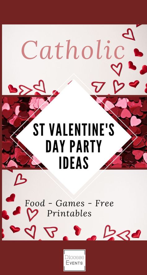 Need St Valentine's Day Party Ideas? Check out these Catholic Christian Saint Valentines Day Party ideas, perfect for homeschool, classroom, preschool, for toddlers, for kids, for adults. has crafts, decorations, food, and games ideas! #Catholicvalentinesday #Catholicholiday #Catholiccraftsforkids #Catholicgifts #Catholicvalentines #freevalentines #printablevalentines #Catholicvalentinessacredheart #valentinesdaycraftsideasforkids #valentinesdaypartyforkids #freeCatholicvalentines #dioceseevents Catholic Valentines Crafts, Valentines Gift For Girlfriend Homemade, Catholic Valentines, Catholic Kids Crafts, Valentines Day Party Ideas, Classroom Preschool, Valentines Day Memes, St Valentines Day, Catholic Crafts