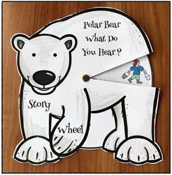 Reading: "Polar Bear What Do You Hear" storytelling wheel craft. Super fun way for practicing the "retell" & "sequence" a story standards. Polar Bear What Do You Hear Activities, Polar Bear Polar Bear What Do You Hear Activities, Polar Bear Polar Bear What Do You Hear Activities Preschool, Polar Bear Polar Bear What Do You Hear, Polar Bears Kindergarten, Polar Bears Preschool, Polar Bears Activities, Brown Bear Brown Bear Activities, Arctic Animals Preschool