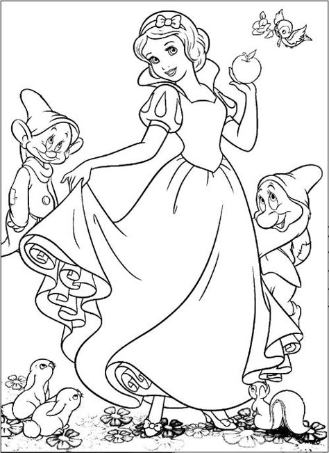 Snow White Witch, Coloring Pages Princess, Snow White Coloring Pages, Snow White Characters, Snow White Dwarfs, Snow White Seven Dwarfs, Witch Coloring Pages, Disney Princess Colors, All Cartoon