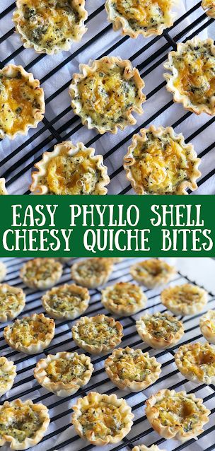 Phyllo Shell Quiche Bites Mini Pastry Shell Appetizers, Quiche Bites Appetizers, Quiche Appetizers Mini, Pastry Shells Appetizers, Phyllo Quiche, Phyllo Shell Recipes, Cheesy Quiche, Mini Quiche Cups, Quiche Cheese