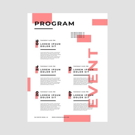 Event programming poster template | Free Vector #Freepik #freevector #poster #design #template #layout Event Program Layout, Event Schedule Design Layout, Event Program Design Layout, Program Poster Design, Event Program Design, Schedule Design Layout, Programming Poster, Event Schedule Design, Program Layout