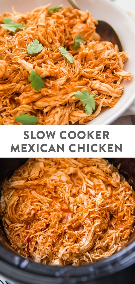 Easy Shredded Chicken Crockpot Recipes, Crockpot Mexican Chicken, Slow Cooker Mexican Chicken, Slow Cooker Mexican, Shredded Chicken Crockpot, Mexican Shredded Chicken, Shredded Chicken Tacos, Chicken Tacos Crockpot, Crock Pot Tacos