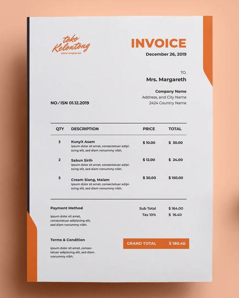 Graphic Designer Invoice Design, Invoice Design Ideas, Modern Invoice Design, Cute Invoice Design, Invoices Design, Invoice Design Creative, Graphic Design Invoice, Design Invoice Template, Invoice Layout