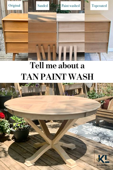 Tan Wash, Tan Paint, Paint Wash, Wood Projects For Kids, Refinishing Furniture Diy, Wood Projects That Sell, Cool Wood Projects, Easy Wood Projects, Furniture Rehab