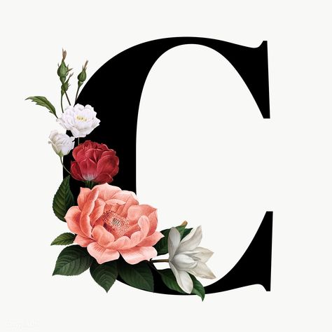 C Design Letter, C Letter Design, C Letter, The Letter C, Floral Alphabet, C Design, Alphabet Font, Letter Design, Letter C