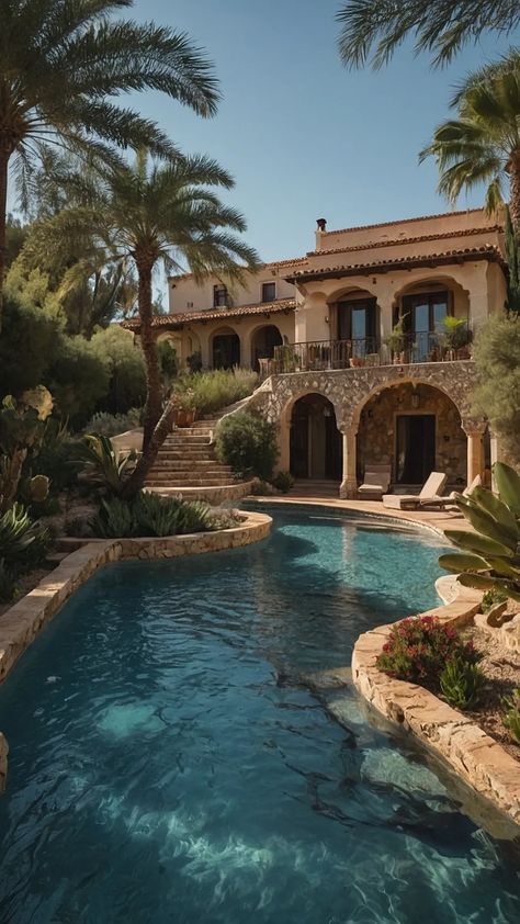 Stunning Spanish Villa Ideas to Transform Your Home - Cheerful Talks Mexican Villa House, Spanish Villa Interior, Mediterranean Villa Design, Spanish Villa Home, Hacienda Style Kitchen, Mexican Villa, Spanish Mediterranean Homes, Luxury Mediterranean Homes, Villa Ideas