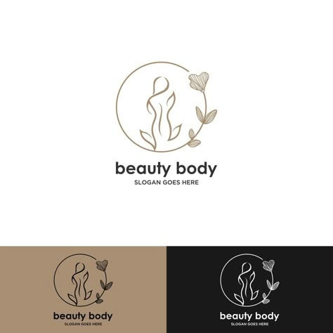 Body Care Logo Design, Woman Icon Logo, Beauty Icon Design, Waxing Logo Design, Body Care Logo, Spa Logo Design Ideas, Skin Care Logo Design Ideas, Female Logo Design, Logo Design Body