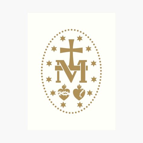 Get my art printed on awesome products. Support me at Redbubble #RBandME: https://www.redbubble.com/i/art-print/Miraculous-Medal-Virgin-Mary-by-Beltschazar/44132544.1G4ZT?asc=u Virgin Mary Symbol, Miraculous Medal Art, Miraculous Medal Tattoo, Religion Tattoos, Wax Paper Transfers, Marines Logo, Catholic Wallpaper, Mary Art, Virgin Mary Art