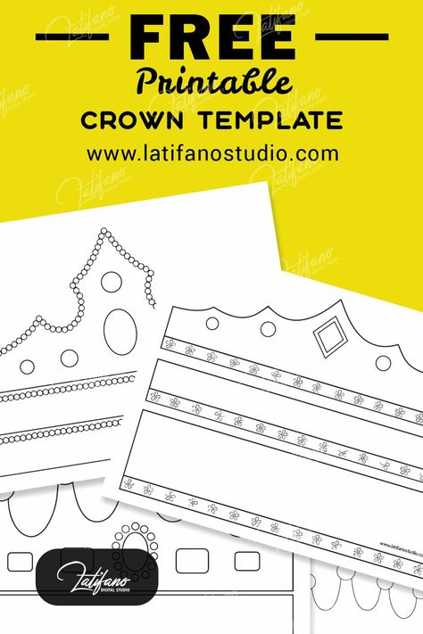 Free printable crown template - These crown template simplify the crafting process, allowing you to focus on the joy... Crown Templates Free Printable, Crown Cutout, Candy Crown, Printable Crown, Diy Birthday Crown, Queen Crowns, Crown Printable, King And Queen Crowns, Crown Template