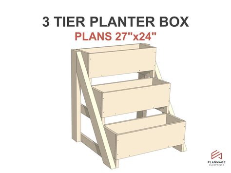 Wood Side Table Diy, 3 Tier Planter, Greenhouse Shed Combo, Diy Wood Planter Box, Side Table Diy, Outdoor Bench Plans, Garden Planter Box, Lumber Sizes, Garage Workbench Plans