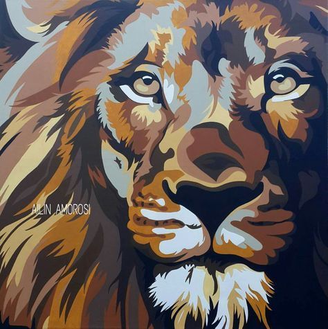 Colorful Animal Paintings, Abstract Lion, Pop Art Animals, Lion Painting, Lion Art, Arte Animal, Art Animals, Painting Art Projects, Diy Art Painting