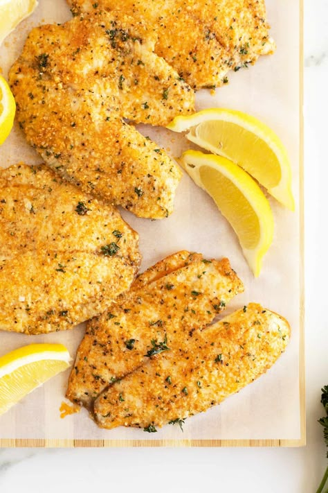 Parmesan Crusted Tilapia Keto Parmesan Crusted Tilapia, Parmesan Crusted Tilapia Pan Fried, Parmesan Crusted Tilapia Baked, Tilapia Recipes Baked, Baked Parmesan Tilapia, Firehouse Meals, Parmesan Crusted Fish, Prairie Kitchen, Baked Tilapia Recipes