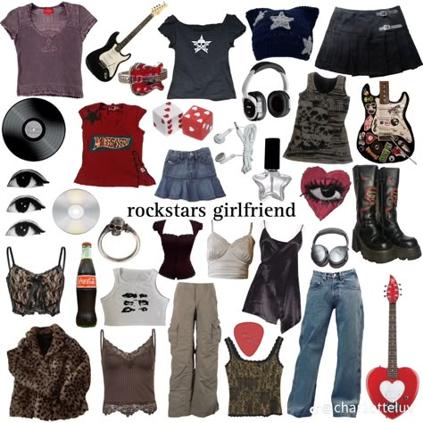 Rockstar Grunge Aesthetic Outfits, Rockstar Girlfriend Fall Outfit, Rock Astethics Outfit, Rockstar Gf Outfit School, Outfit Inspo Rockstar Gf, Band Concert Outfit School, Kesha Aesthetic Outfits, Rockstars Gf Outfit Ideas, Rock Band Aesthetic Outfit