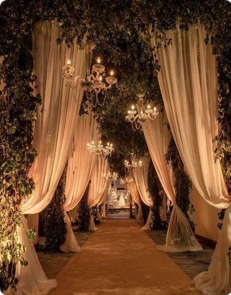 Night Time Wedding, Dream Wedding Reception, Wedding Entrance Decor, Dream Wedding Decorations, Wedding Planning Decor, Dream Wedding Venues, Wedding Moodboard, Wedding Entrance, Wedding Decor Style