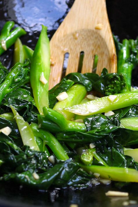 10-Minute Chinese Broccoli Stir Fry in Garlic Sauce Chinese Broccoli Recipe Stir Fry, How To Cook Chinese Broccoli, Chinese Broccoli With Garlic Sauce, Chinese Style Broccoli, Chinese Brocolli Recipes, Chinese Stir Fry Vegetables, Broccoli Stir Fry Recipes, Garlic Stir Fry Sauce, Chinese Cabbage Stir Fry