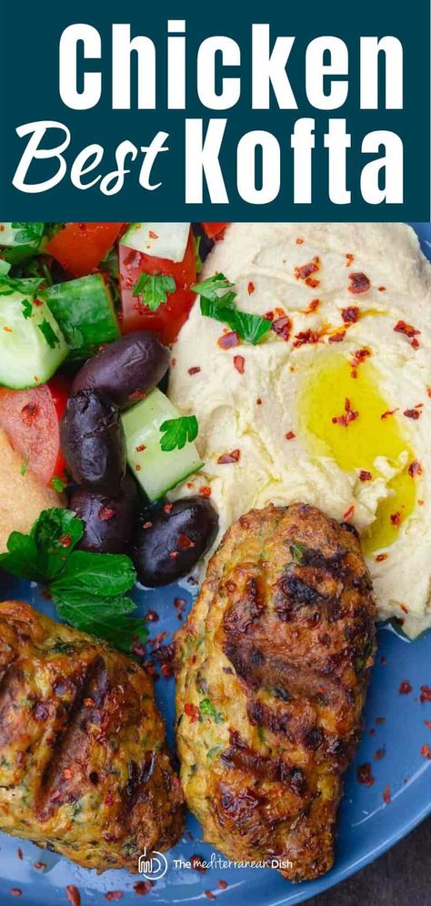 Mediterranean Diet Recipes Chicken, Chicken Kofta Recipe, Chicken Kofta, Recipes Chicken Tenders, Mediterranean Grilled Chicken, Kofta Recipe, Chicken Fresh, The Mediterranean Dish, Ground Chicken Recipes