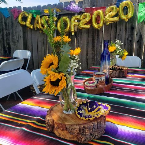 Mexican Theme Graduation Party Centerpieces, Mexican Graduation Centerpieces, Graduation Mexican Party Ideas, Mexican Graduation Party Decorations, Graduation Party Ideas Mexican Theme, Mexican Grad Party, Mexican Themed Graduation Party, Mexican Theme Graduation Party, Graduation Party Candy Table