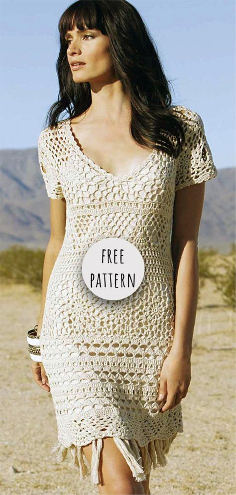 Crochet Summer Dress Free Pattern Skirt Pattern Free, Knit Summer Dress, Crochet Dress Pattern Free, Crochet Skirt Pattern, Crochet Summer Dresses, Summer Dress Patterns, Dress Patterns Free, Crochet Skirts, Crochet Clothes For Women