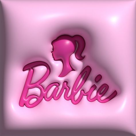 Barbie Inspired Graphic Design, Barbie Poster Design, Text Tutorial Illustrator, Barbie Graphic Design, Barbie Widget, Barbie Moodboard, 3d Text Design, Barbie Wallpaper, Text Tutorial