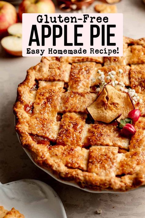 Gluten Free Apple Pie Recipe, Gluten Free Pies, Gluten Free Apple Pie, Gluten Free Apple, Gluten Free Pie Crust, Gluten Free Pastry, Gluten Free Crust, Gluten Free Thanksgiving, Gluten Free Pie