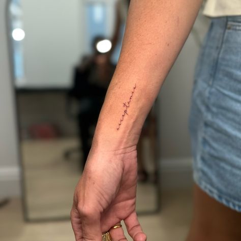 One of my favourite things to tattoo, script, text, whatever you want it to say. I've got you. #scripttattoo #texttattoo #finelinetattoo Things To Tattoo, Script Text, Text Tattoo, Tattoo Script, Fine Line Tattoos, My Favourite Things, My Favourite, Tattoos, Quick Saves