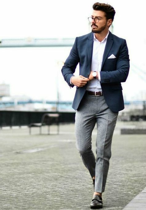 Best Cocktail Attires for Men - Be The Centre Of Attraction With Your Perfect Outfit At A Cocktail Party Grey Pants Outfit, Smart Casual Dress Code, Blazer Outfits Men, Dress Code Casual, Mens Business Casual Outfits, Blazer Outfits Casual, Smart Casual Dress, Mens Fashion Blazer, Mens Fashion Smart